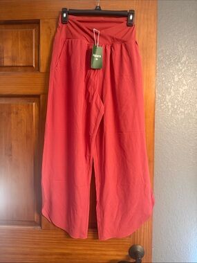 HALARA Coral-Red Wide Leg Pull-On Pants